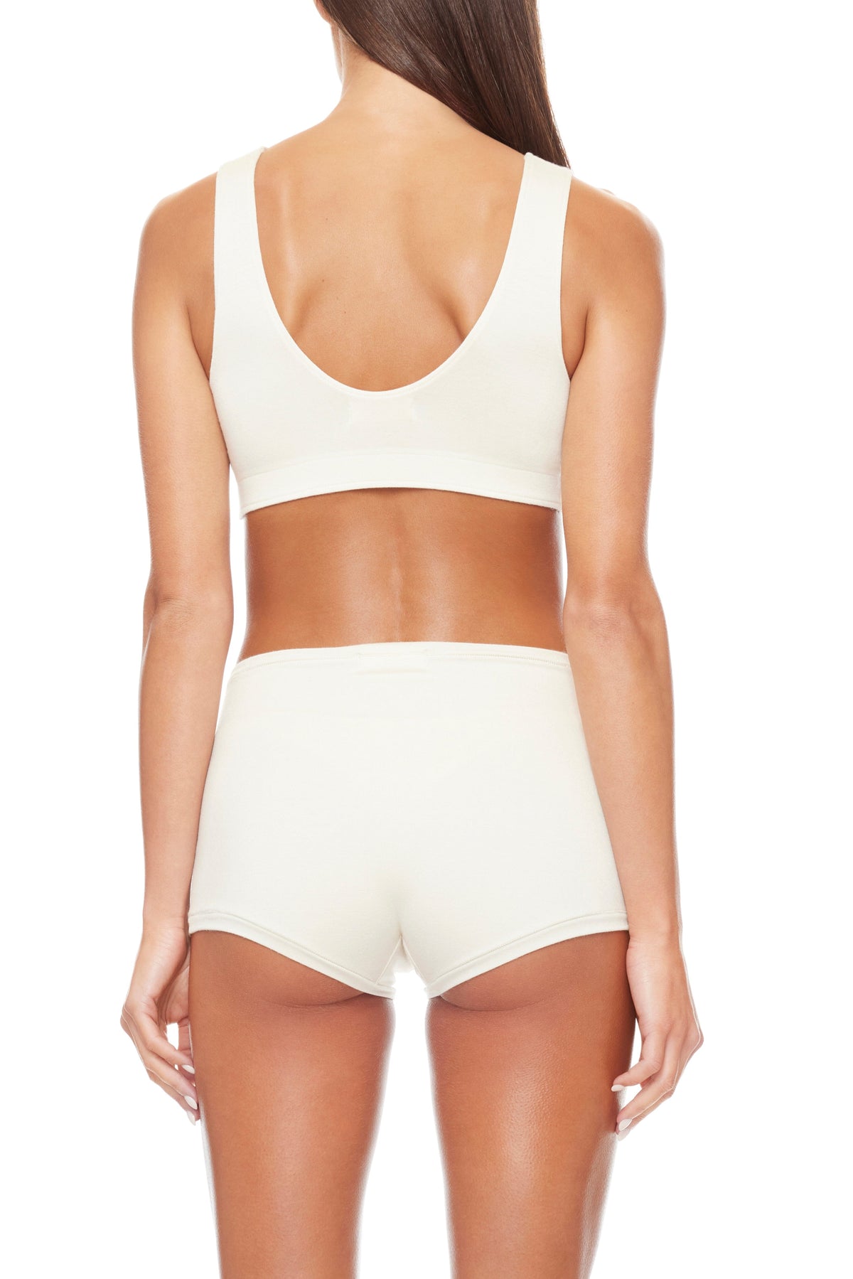 Soft Jersey High Waisted Boy Short Cream BOTTOMS ÉTERNE 