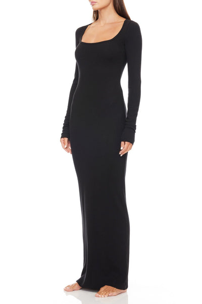 Square Neck Maxi Dress Black DRESSES ÉTERNE 