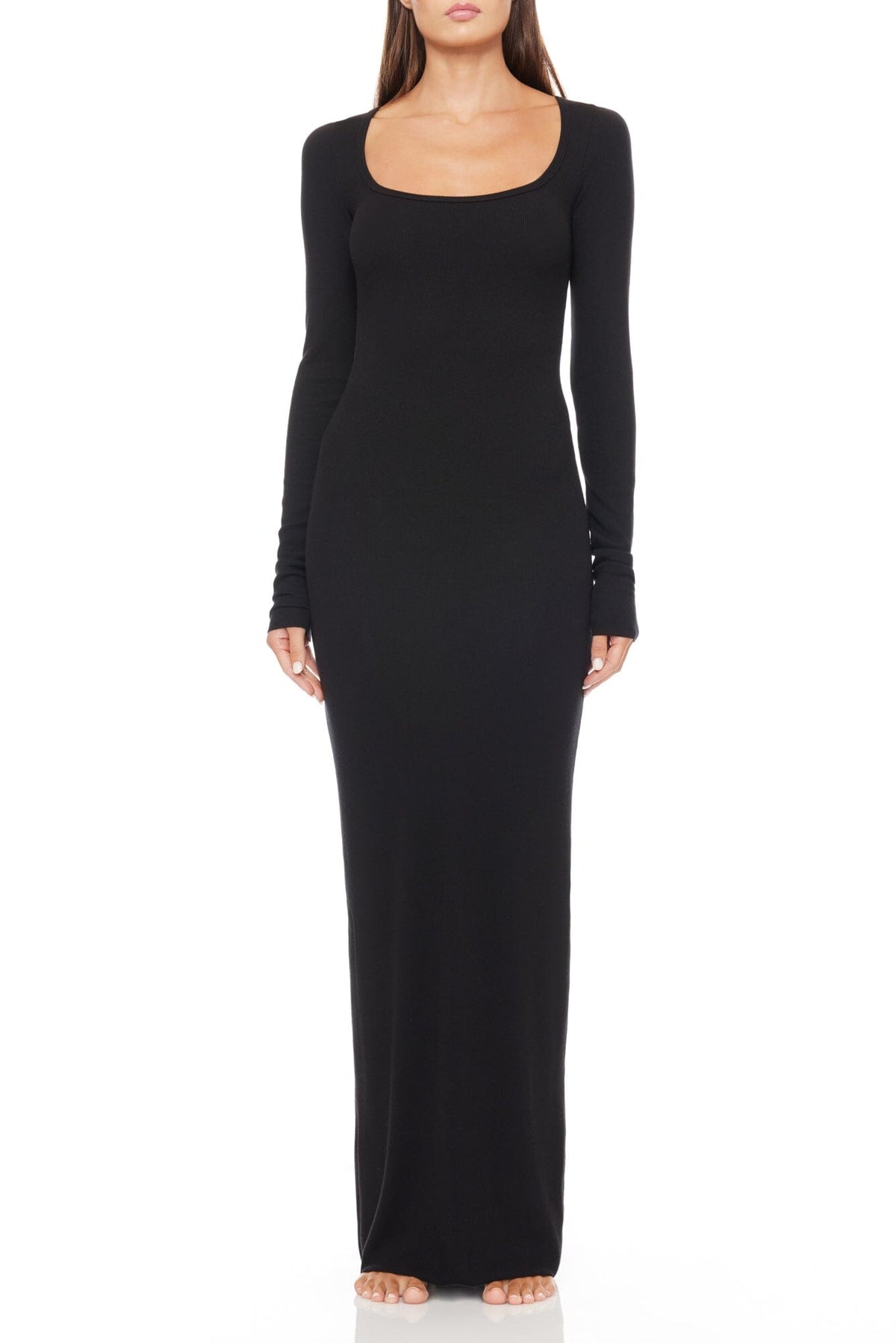 Square Neck Maxi Dress Black DRESSES ÉTERNE 