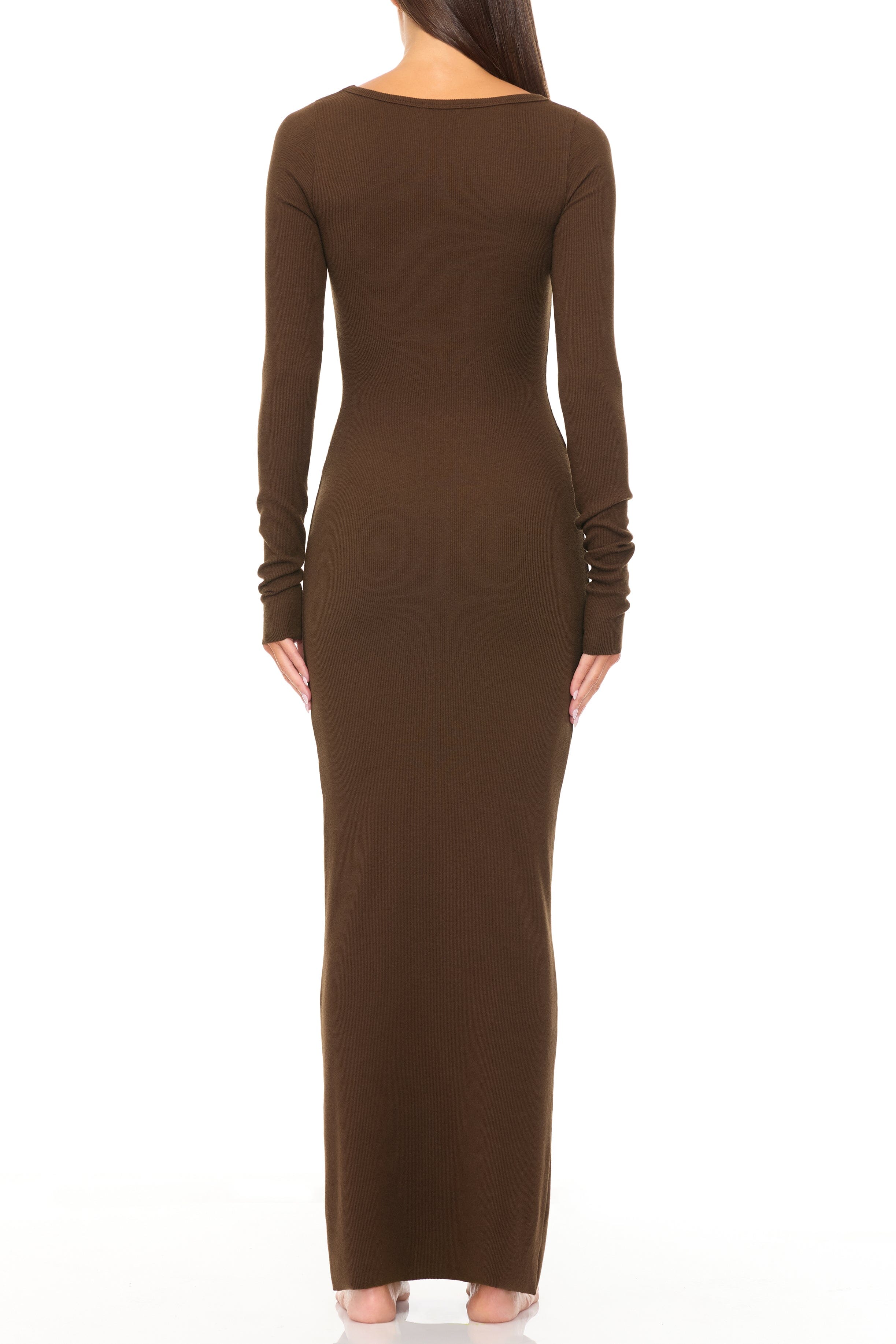 Square Neck Maxi Dress Chocolate DRESSES ÉTERNE 