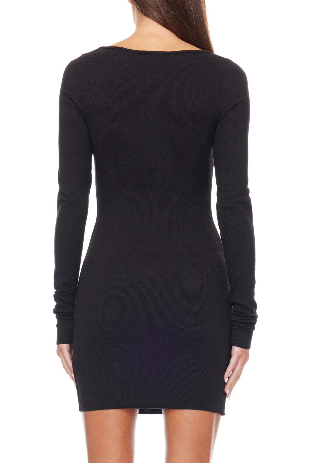 Square Neck Mini Dress Black DRESSES ÉTERNE 