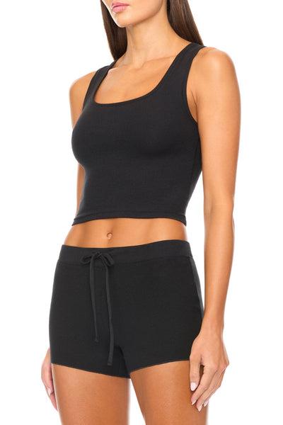 SQUARE NECK TANK BLACK TANKS ÉTERNE 