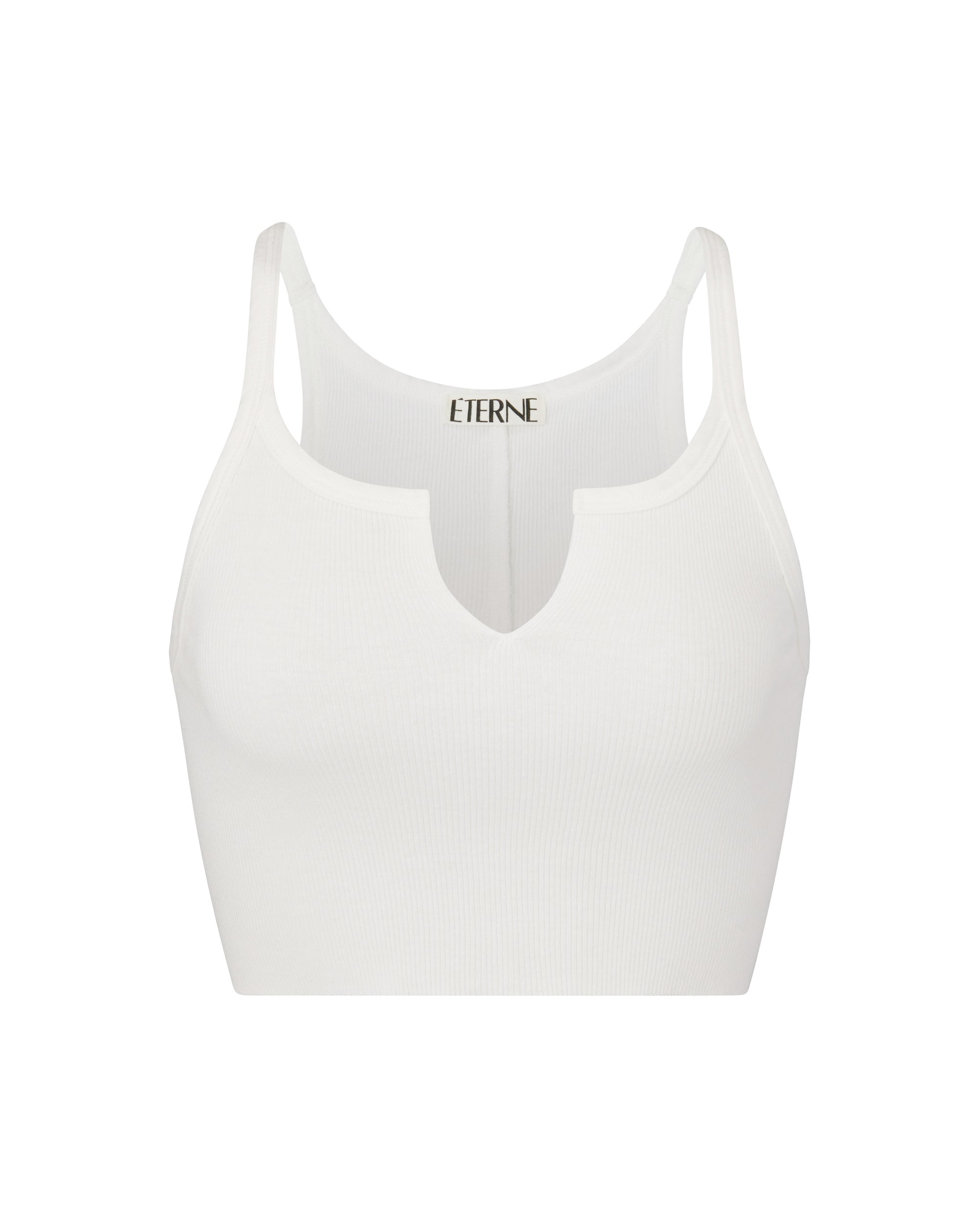 Super Cropped Rib Tank Ivory Tops ÉTERNE 