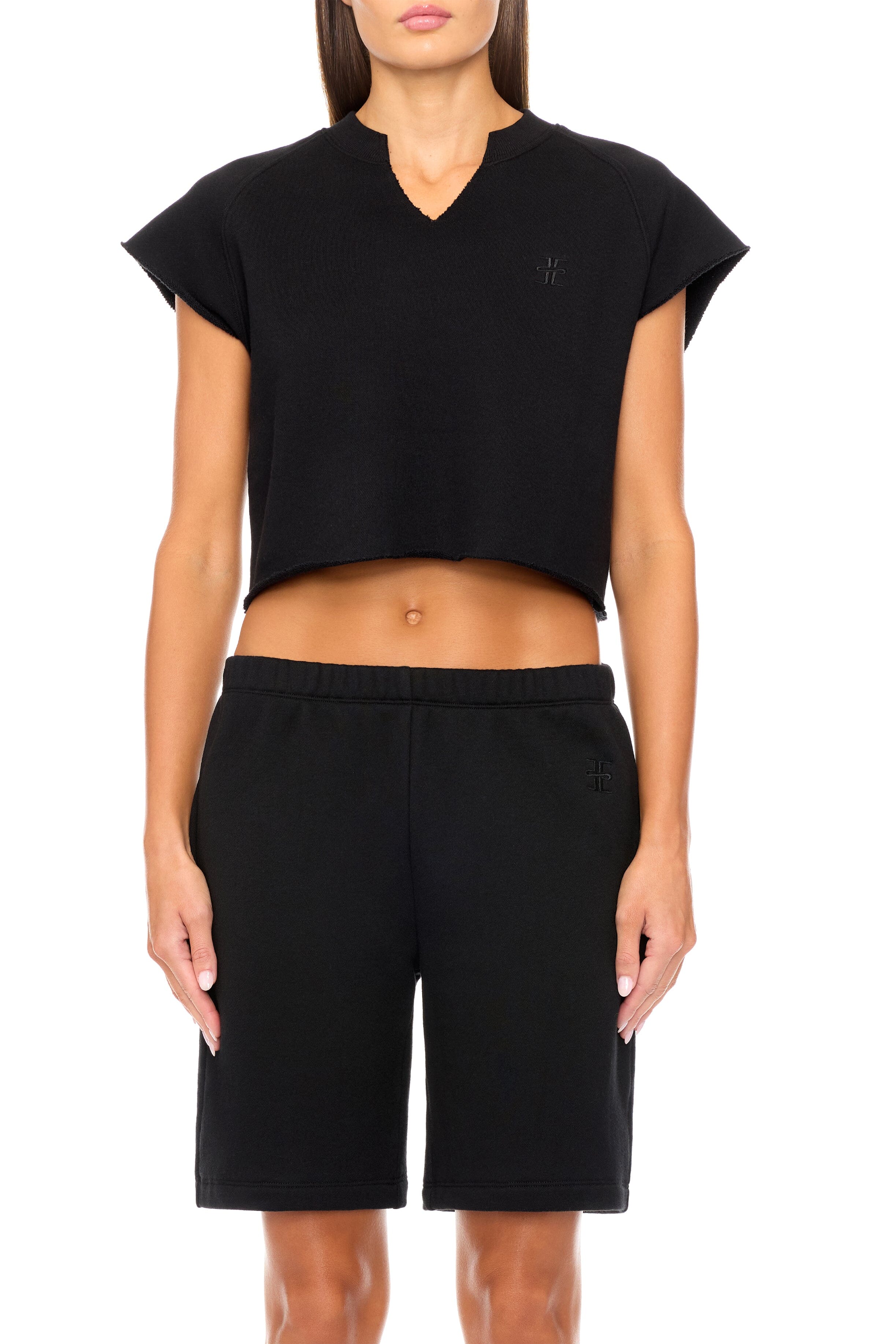 TERRY BOYFRIEND SHORT BLACK BOTTOMS ÉTERNE 