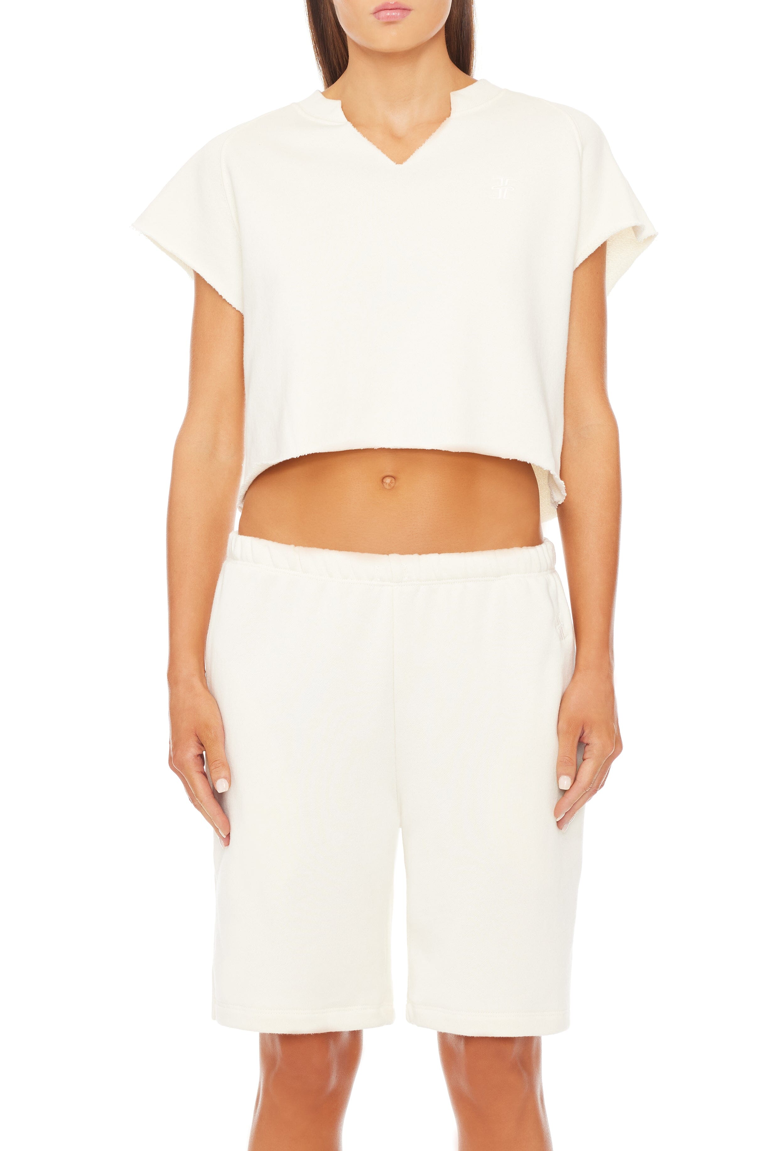 TERRY BOYFRIEND SHORT CREAM BOTTOMS ÉTERNE 