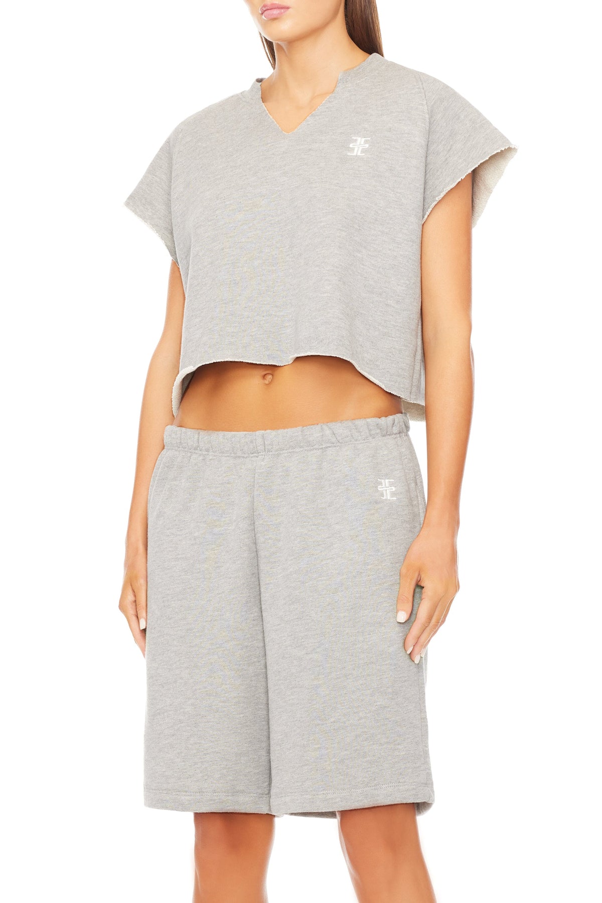 TERRY BOYFRIEND SHORT HEATHER GREY BOTTOMS ÉTERNE 