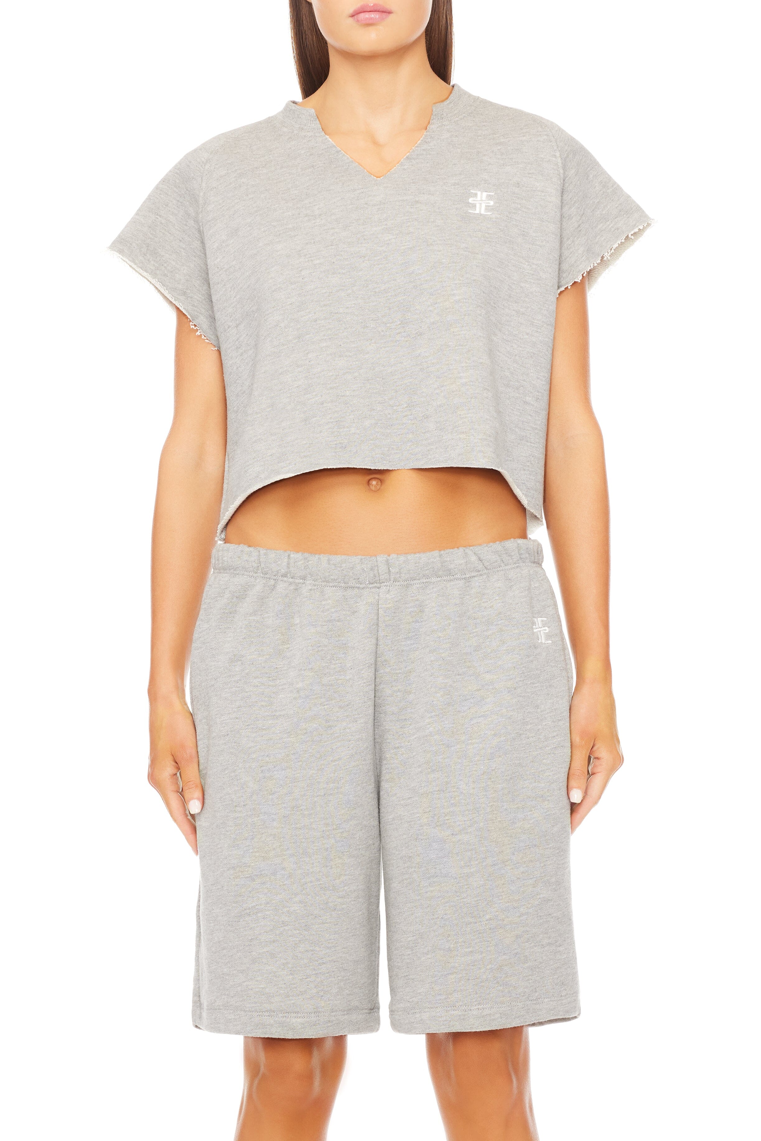 TERRY BOYFRIEND SHORT HEATHER GREY BOTTOMS ÉTERNE 