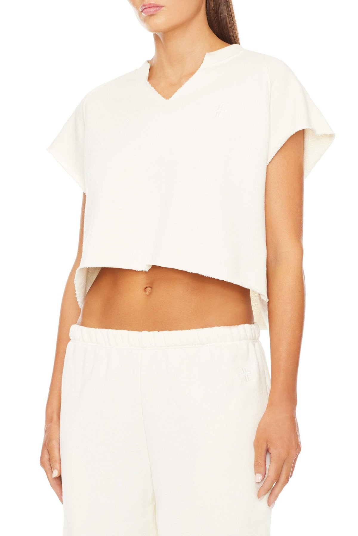 TERRY RAGLAN CUTOFF TOP CREAM TOPS ÉTERNE 