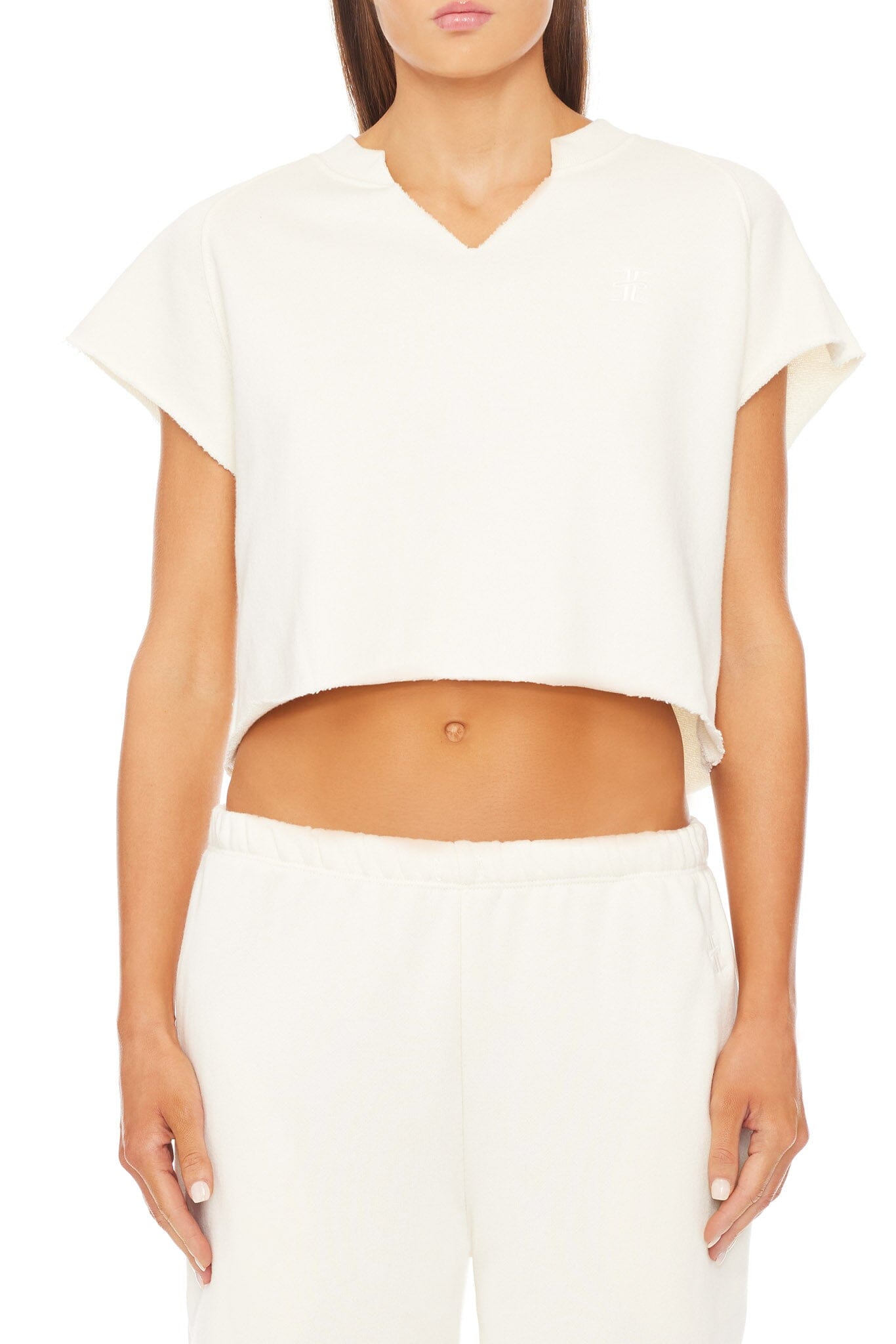 TERRY RAGLAN CUTOFF TOP CREAM TOPS ÉTERNE 