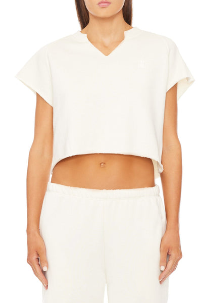 TERRY RAGLAN CUTOFF TOP CREAM TOPS ÉTERNE 