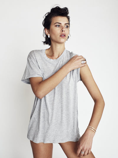 SHORT SLEEVE BOYFRIEND TEE HEATHER GREY - ÉTERNE