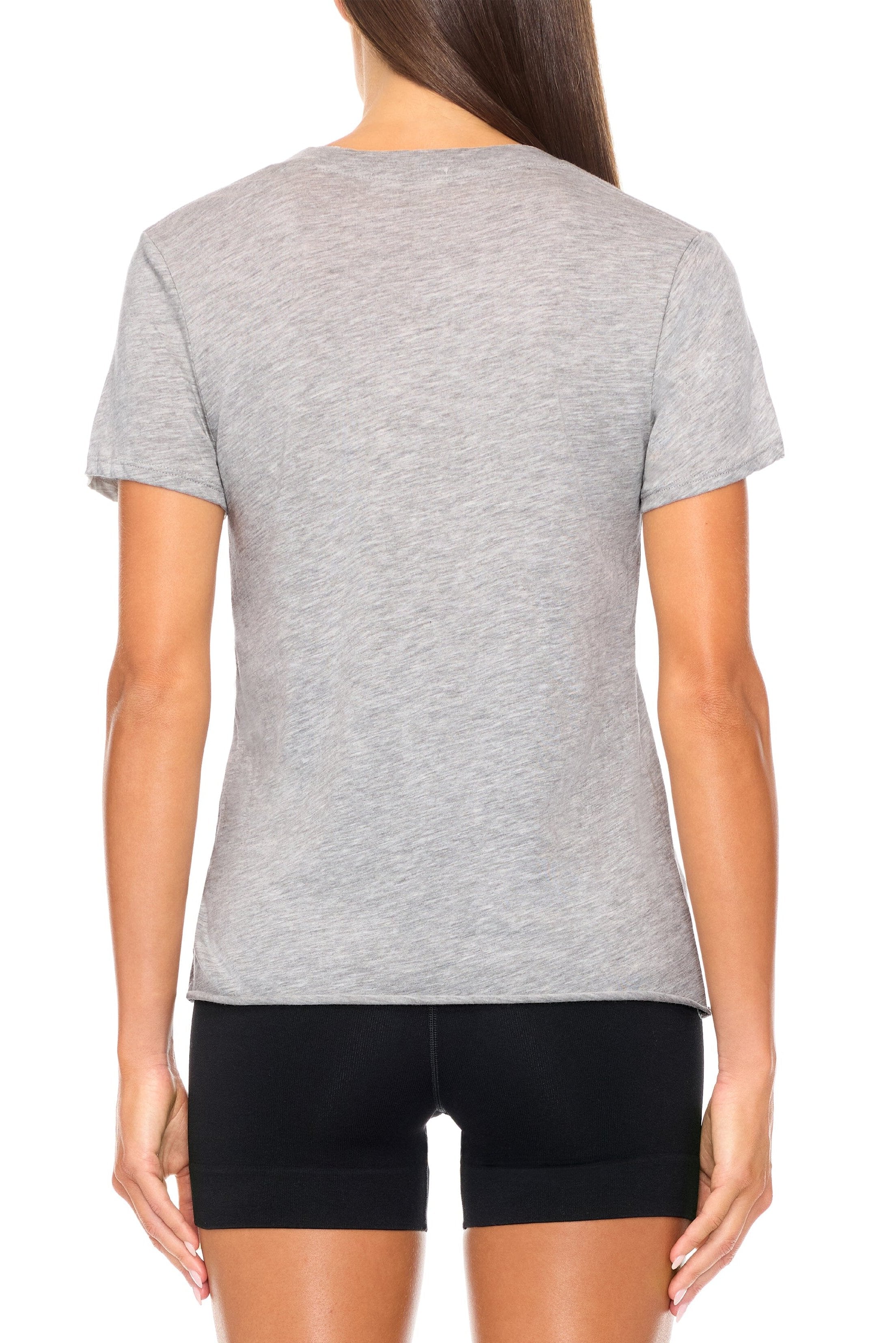 V-Neck T-Shirt Heather Grey Tops ÉTERNE 