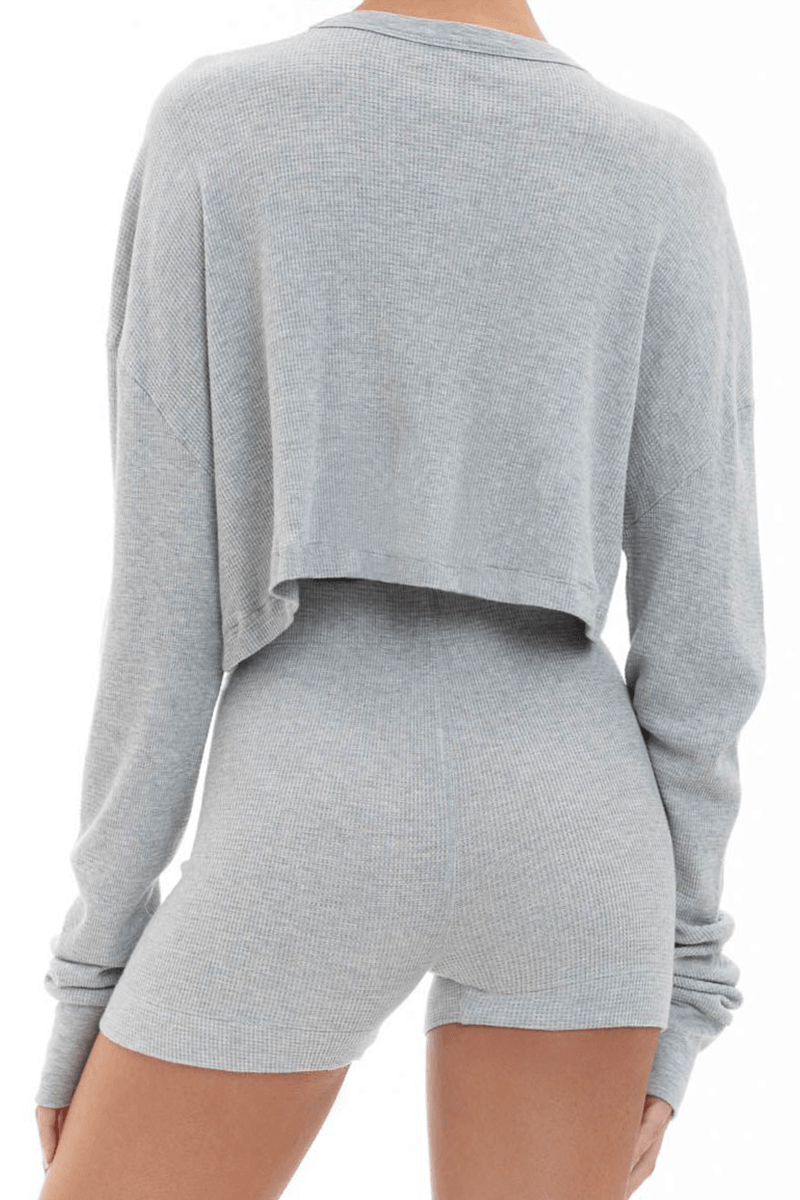 CROPPED OVERSIZED THERMAL HEATHER GREY Thermal Eterne 