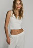 Cropped Scoop Neck Tank Ivory Shirts Eterne 