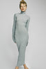 Long Sleeve Turtleneck Dress Maxi Heather Grey DRESSES ÉTERNE 