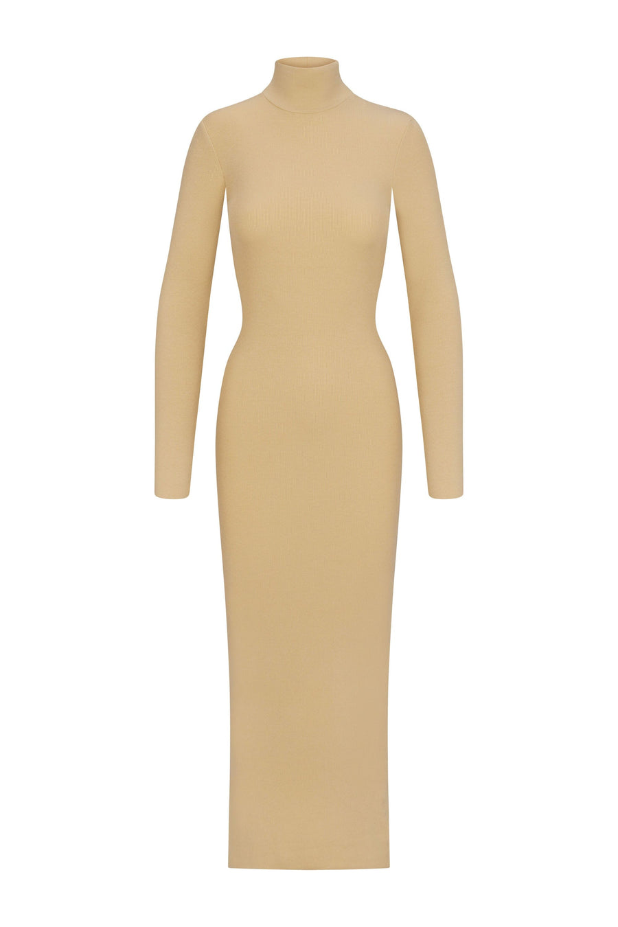 Long Sleeve Turtleneck Dress Maxi Sand DRESSES ÉTERNE 