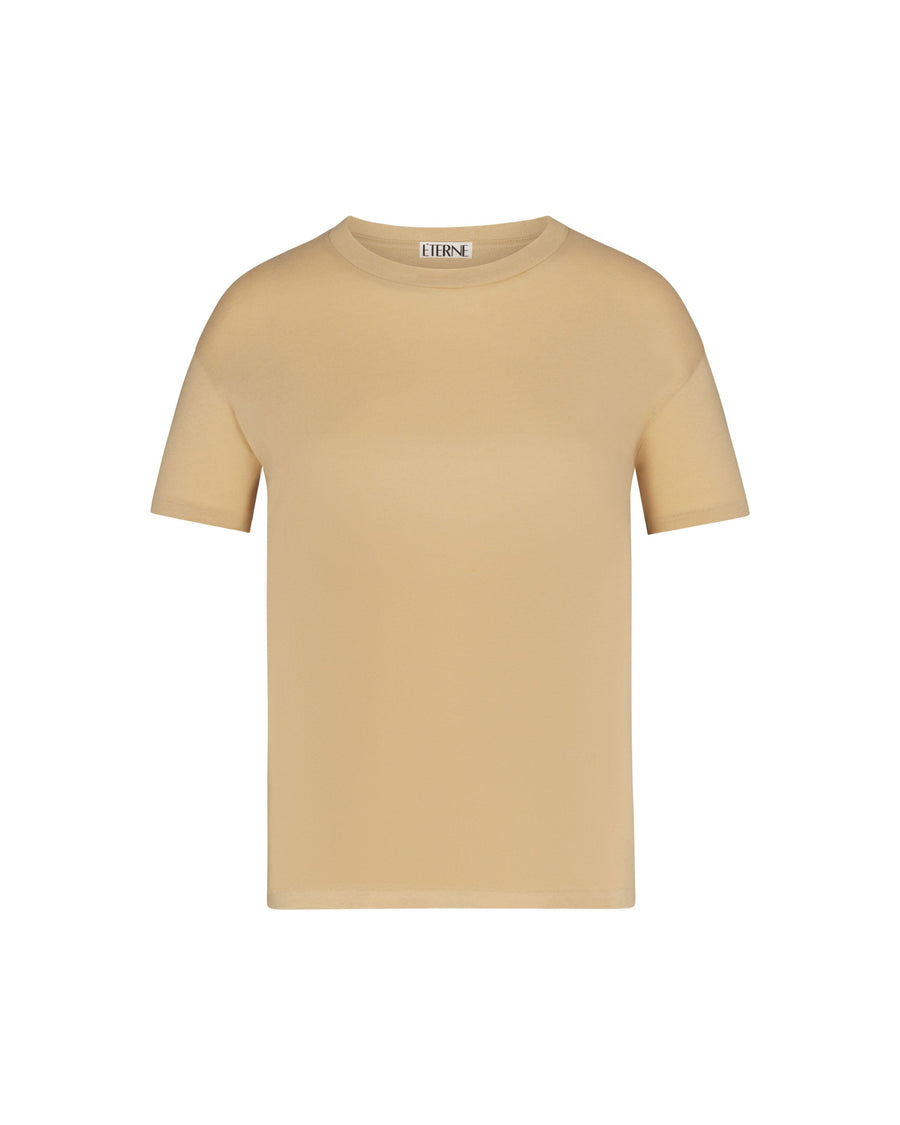 Short Sleeve Boyfriend T-Shirt Sand TOPS ÉTERNE 