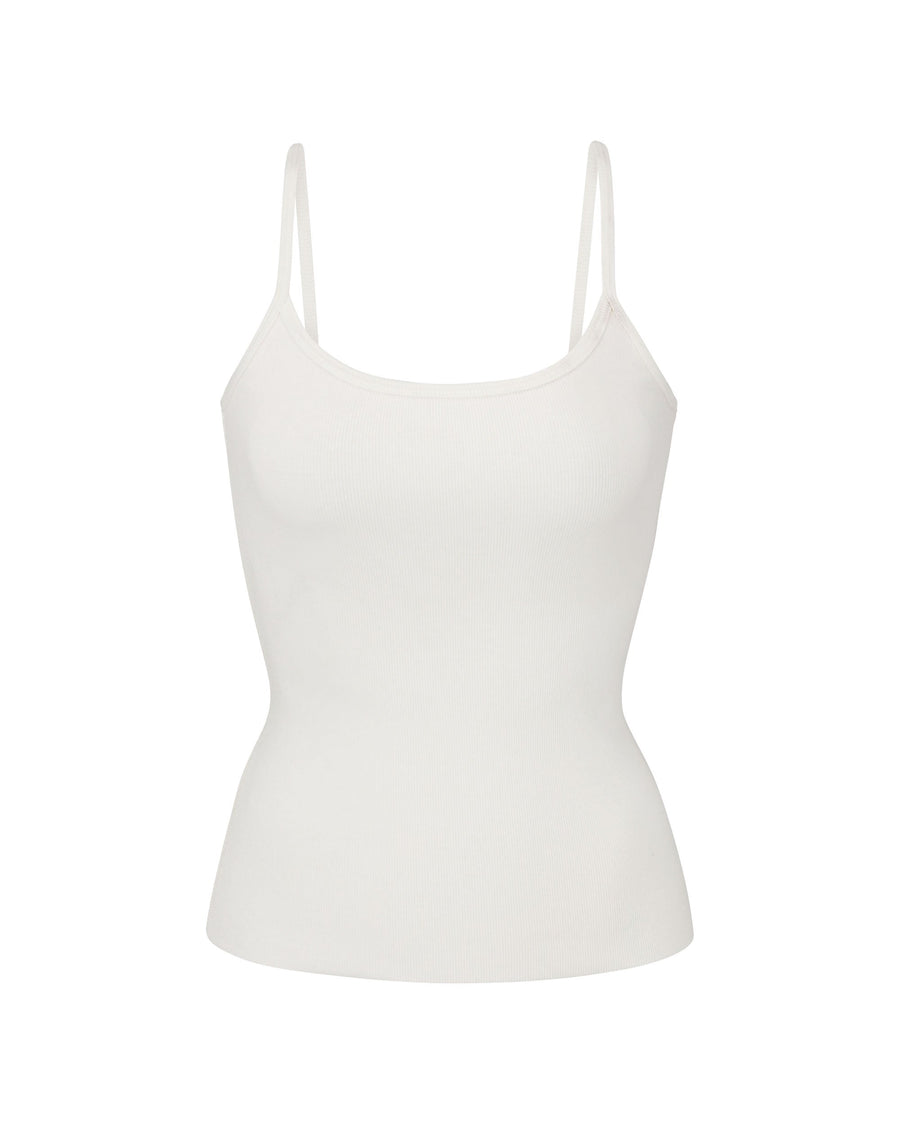Thin Strap Fitted Tank Cream TANKS ÉTERNE 