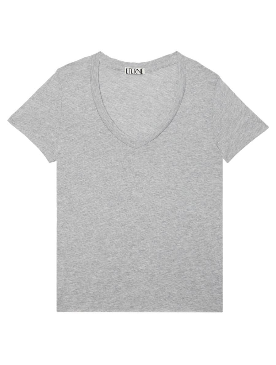 V-Neck T-Shirt Heather Grey Shirts ÉTERNE 